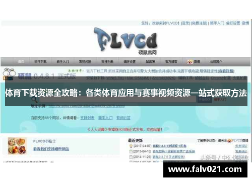 体育下载资源全攻略：各类体育应用与赛事视频资源一站式获取方法